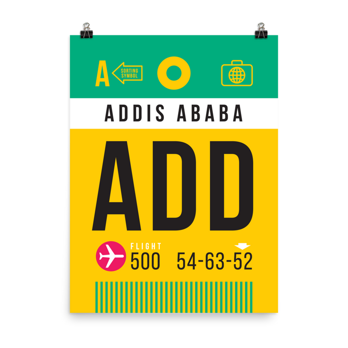 Addis Ababa Boarding Pass Poster - 18