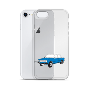 Lada Blue Donkey Taxi Clear iPhone Case