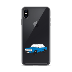 Lada Blue Donkey Taxi Clear iPhone Case