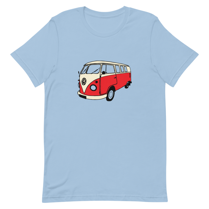 VW Kombi Bus Unisex Tee Light Blue