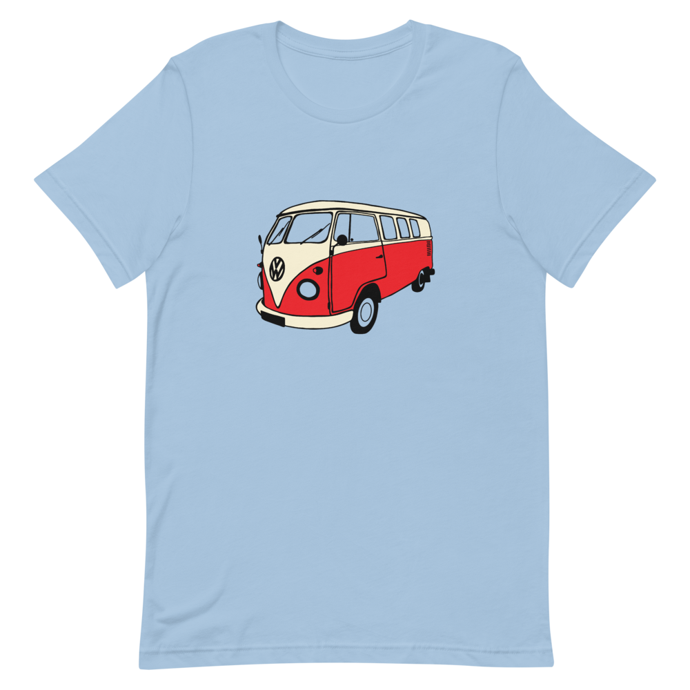 VW Kombi Bus Unisex Tee Light Blue