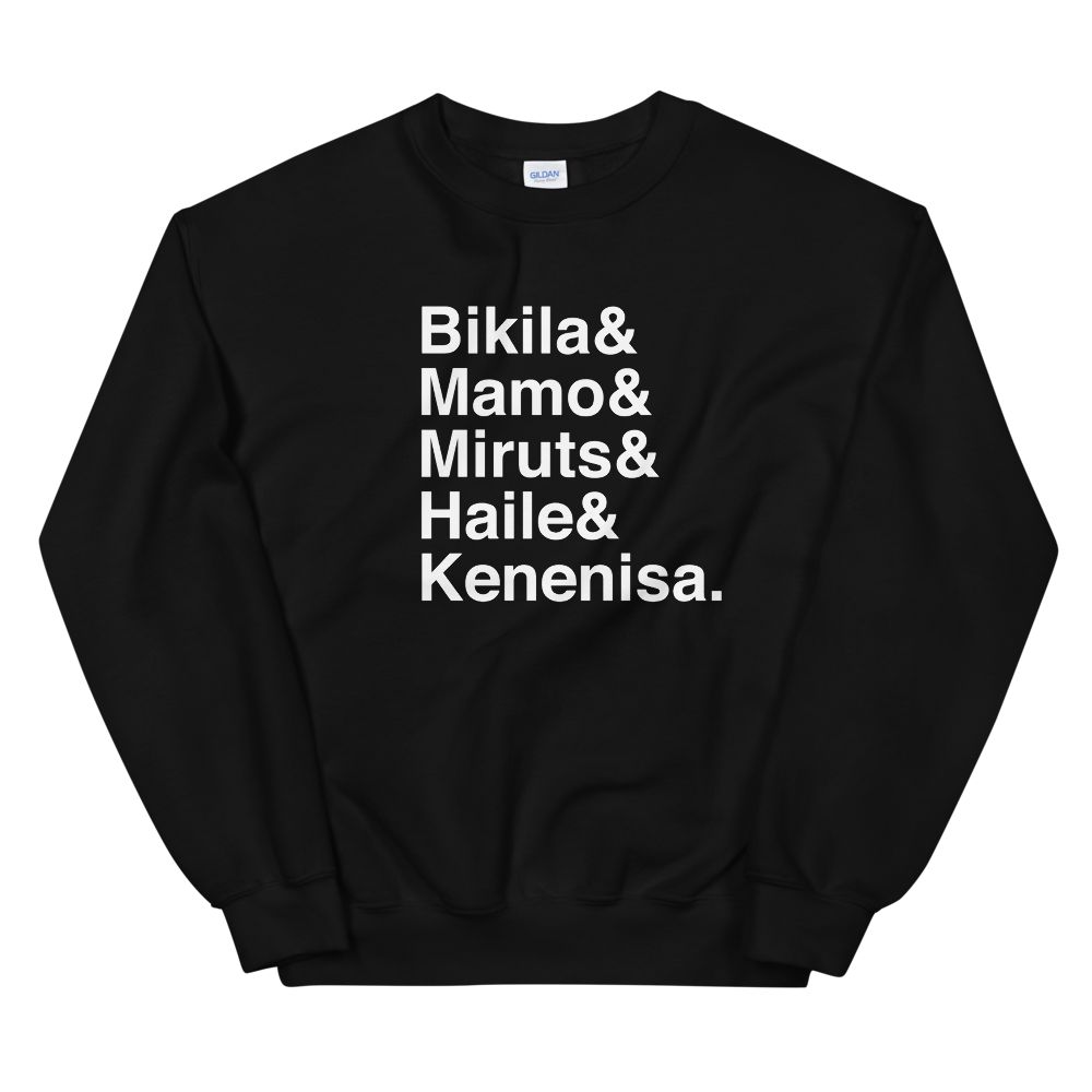 Famous Male Ethiopian Runners Unisex Sweater Black/White