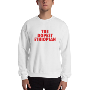 The Dopest Ethiopian Unisex Sweatshirt White/Red