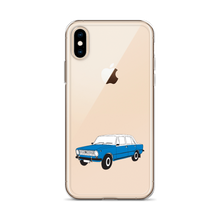 Load image into Gallery viewer, Lada Blue Donkey Taxi Clear iPhone Case