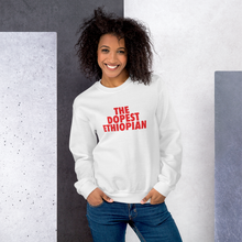 Load image into Gallery viewer, The Dopest Ethiopian Unisex Sweatshirt White/Red