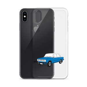 Lada Blue Donkey Taxi Clear iPhone Case