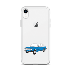 Lada Blue Donkey Taxi Clear iPhone Case