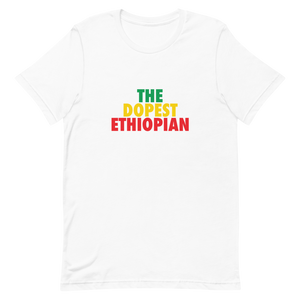 The Dopest Ethiopian Unisex Tee Green/Yellow/Red White