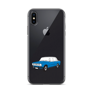 Lada Blue Donkey Taxi Clear iPhone Case