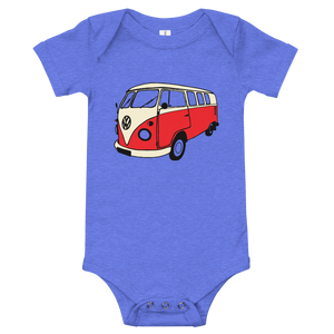 VW Kombi Infant Onesie Heather Blue