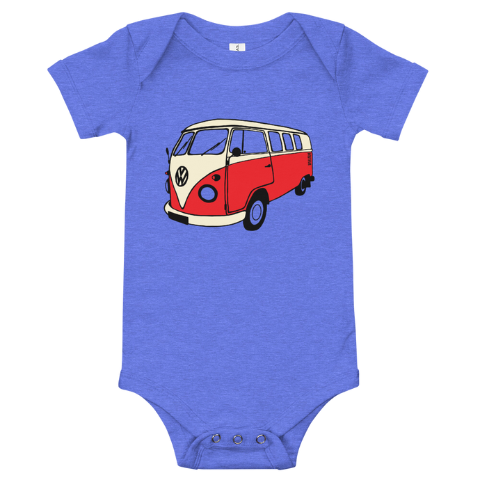 VW Kombi Infant Onesie Heather Blue