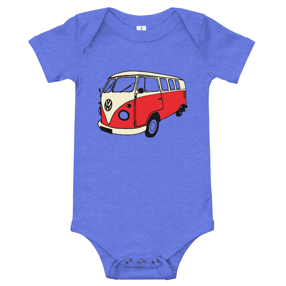 VW Kombi Infant Onesie Heather Blue