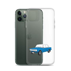 Lada Blue Donkey Taxi Clear iPhone Case