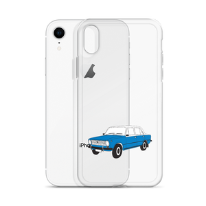 Lada Blue Donkey Taxi Clear iPhone Case