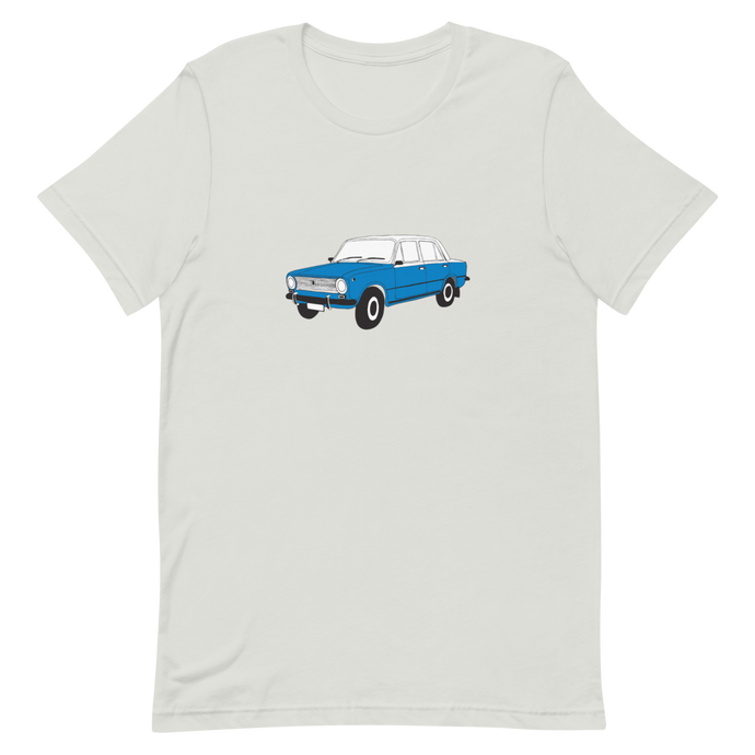 The Blue Donkey (Lada Taxi) Unisex Tee Gray