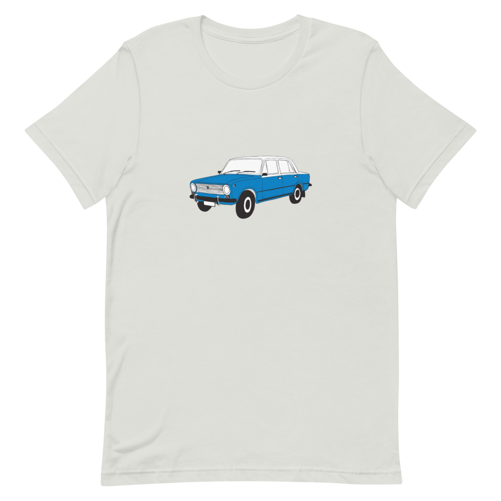 The Blue Donkey (Lada Taxi) Unisex Tee Gray