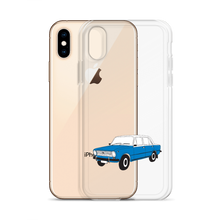 Load image into Gallery viewer, Lada Blue Donkey Taxi Clear iPhone Case