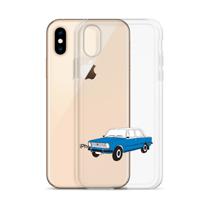 Lada Blue Donkey Taxi Clear iPhone Case