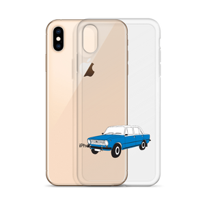 Lada Blue Donkey Taxi Clear iPhone Case