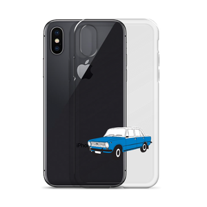 Lada Blue Donkey Taxi Clear iPhone Case