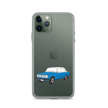 Load image into Gallery viewer, Lada Blue Donkey Taxi Clear iPhone Case