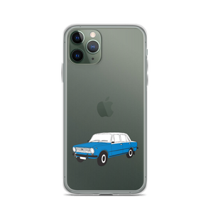 Lada Blue Donkey Taxi Clear iPhone Case