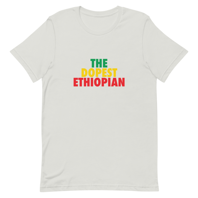 The Dopest Ethiopian Unisex Tee Green/Yellow/Red Gray