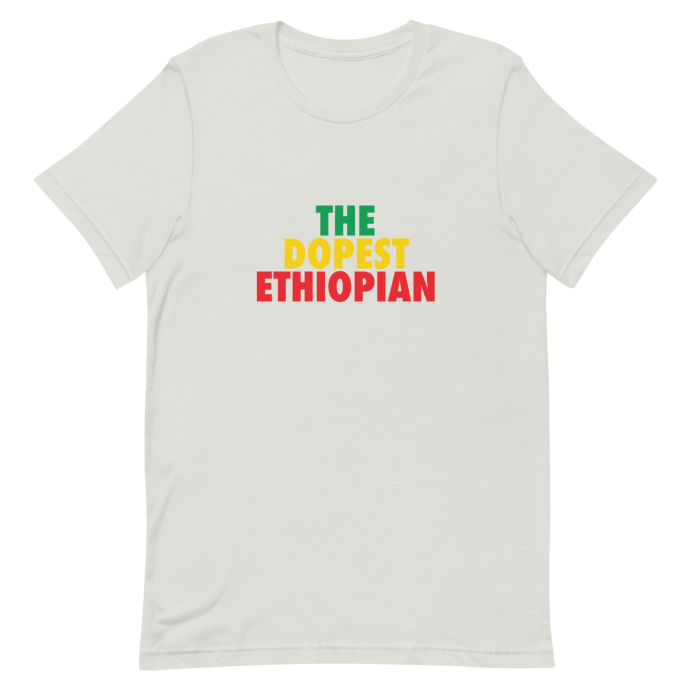 The Dopest Ethiopian Unisex Tee Green/Yellow/Red Gray