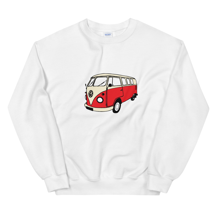 VW Kombi Bus Unisex Sweatshirt White