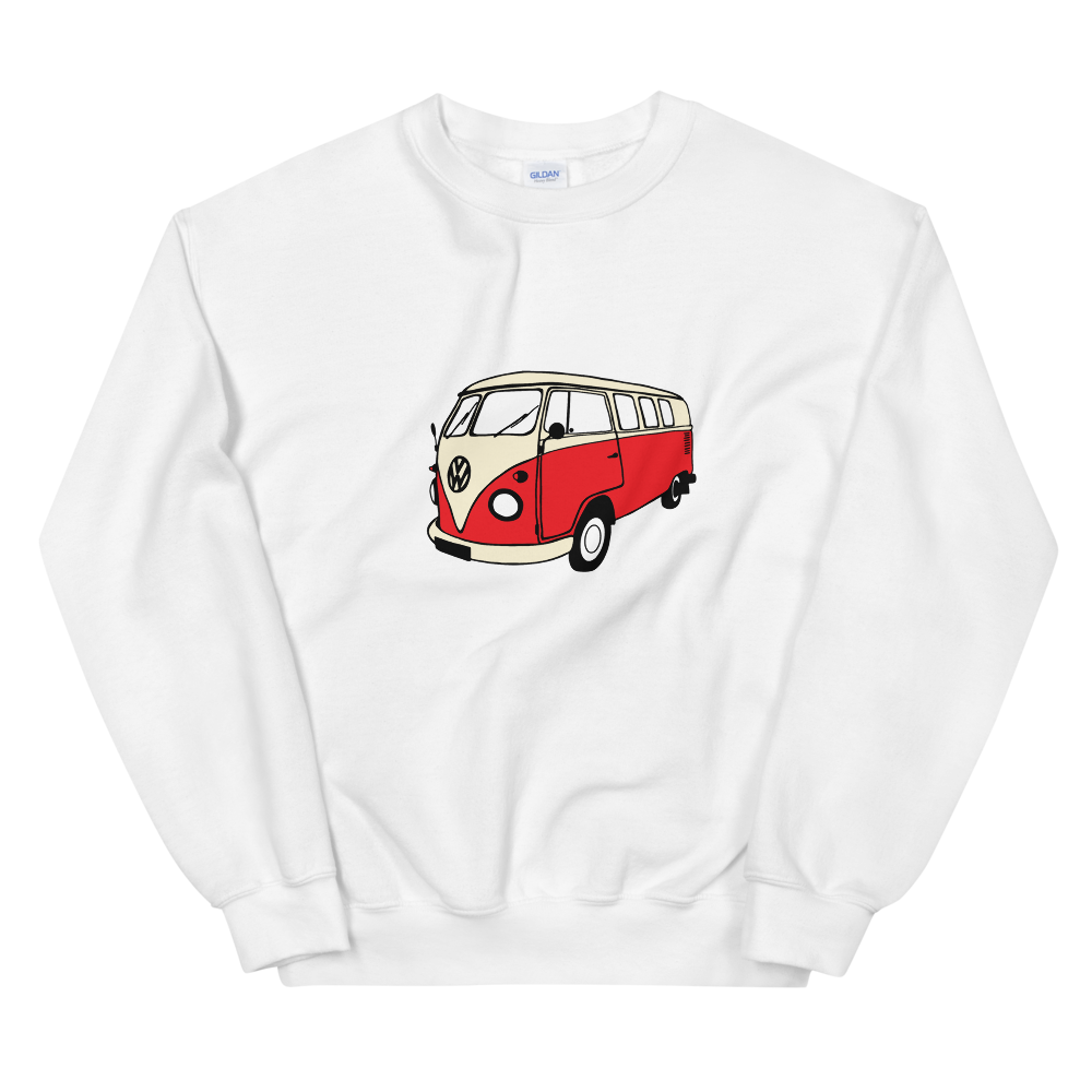 VW Kombi Bus Unisex Sweatshirt White