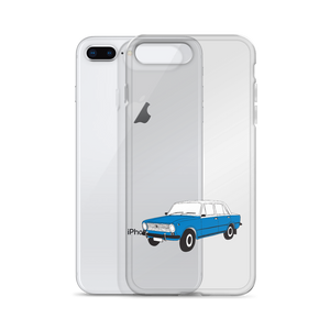 Lada Blue Donkey Taxi Clear iPhone Case