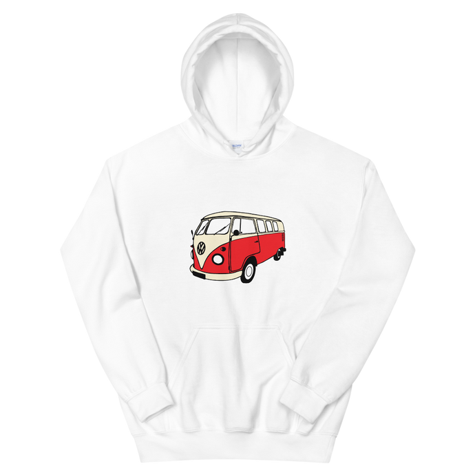 VW Kombi Bus Unisex Hoodie White