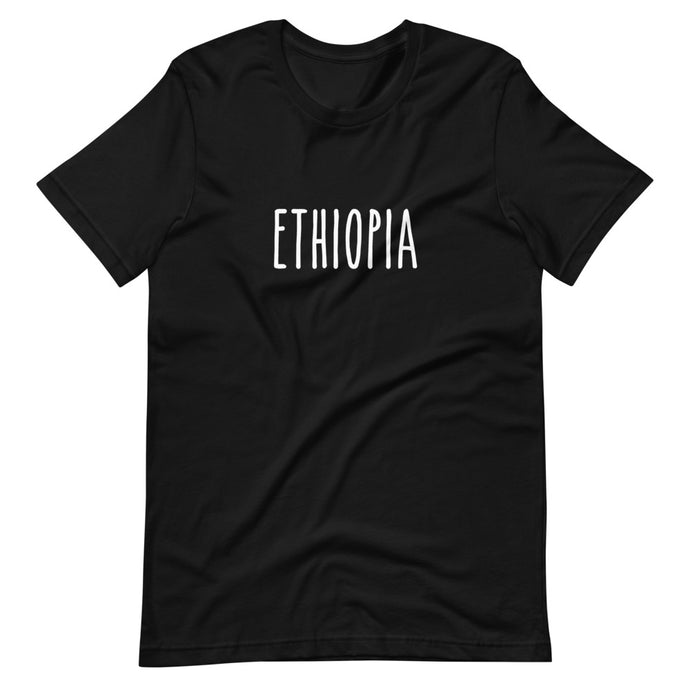 Ethiopia Hand Written Unisex Tee Black