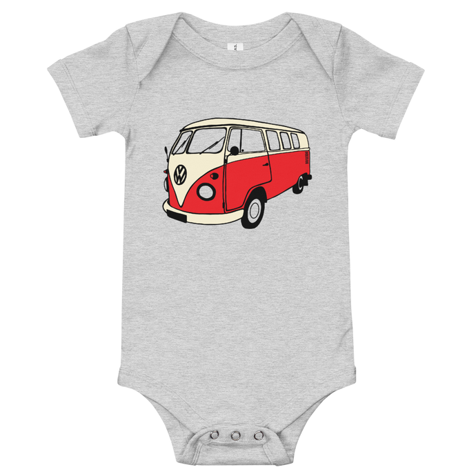 VW Kombi Infant Onesie Heather Gray