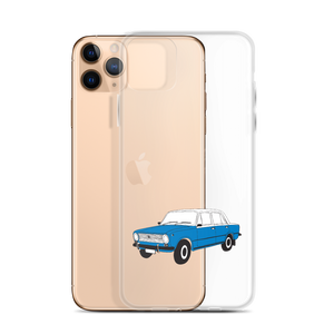 Lada Blue Donkey Taxi Clear iPhone Case