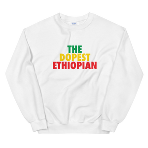 The Dopest Ethiopian Unisex Sweatshirt White/Green/Yellow/Red