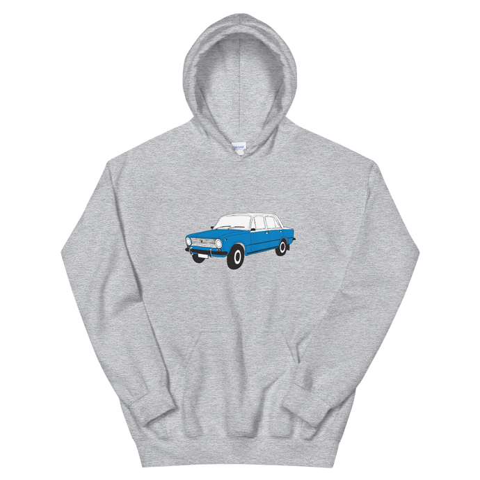 The Blue Donkey (Lada Taxi) Unisex Hoodie Gray