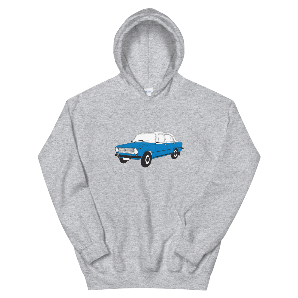 The Blue Donkey (Lada Taxi) Unisex Hoodie Gray