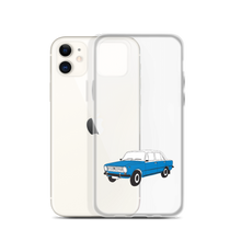 Load image into Gallery viewer, Lada Blue Donkey Taxi Clear iPhone Case