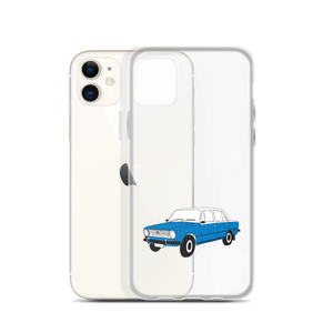 Lada Blue Donkey Taxi Clear iPhone Case