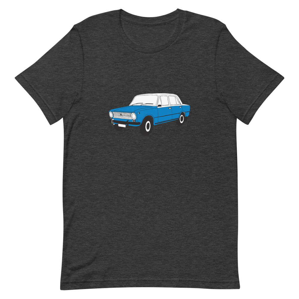 The Blue Donkey (Lada Taxi) Unisex Tee Dark Gray