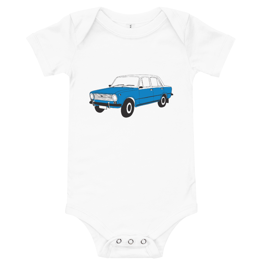 The Blue Donkey (Lada Taxi) Infant Onesie White