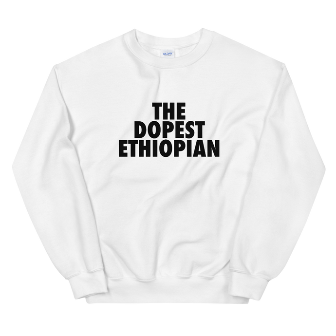 The Dopest Ethiopian Unisex Sweatshirt White/Black