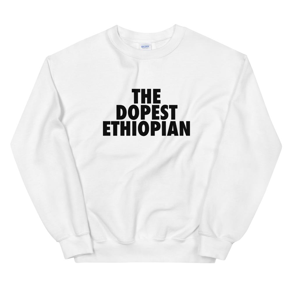 The Dopest Ethiopian Unisex Sweatshirt White/Black