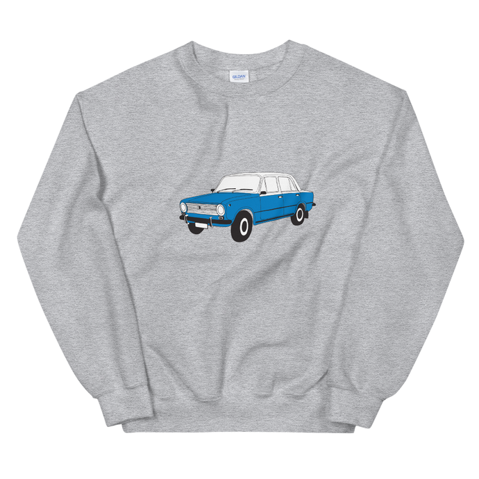 The Blue Donkey (Lada Taxi) Unisex Sweatshirt Gray