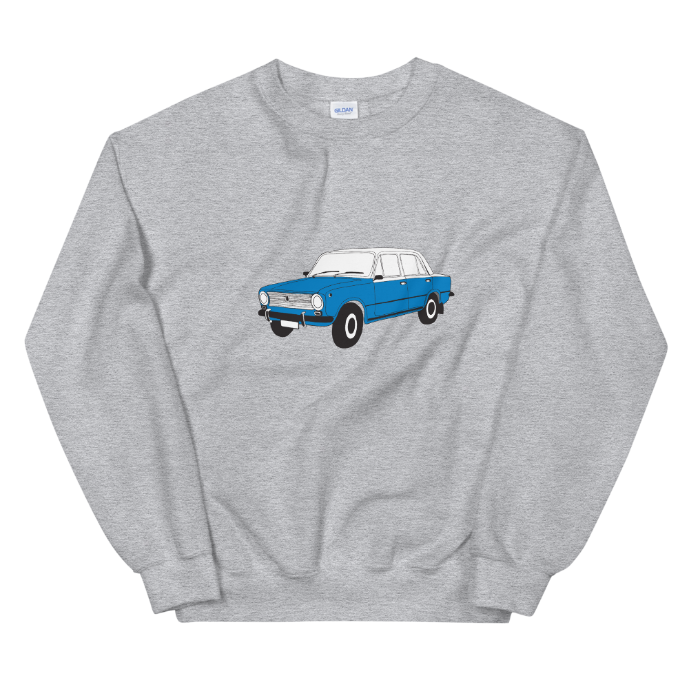 The Blue Donkey (Lada Taxi) Unisex Sweatshirt Gray