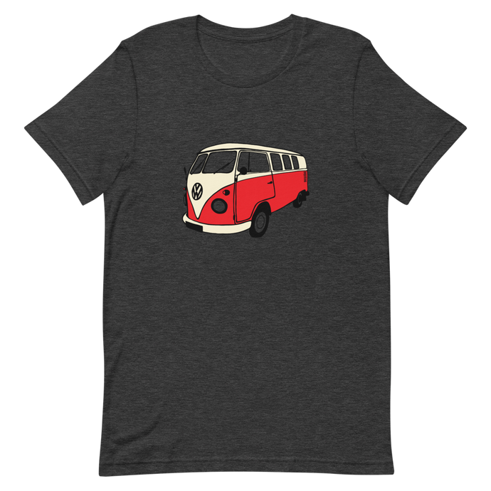 VW Kombi Bus Unisex Tee Dark Heather Gray