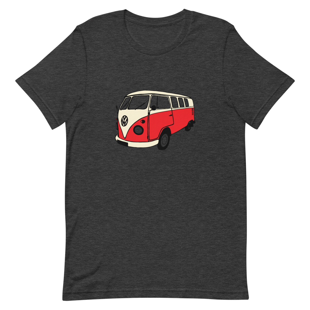 VW Kombi Bus Unisex Tee Dark Heather Gray