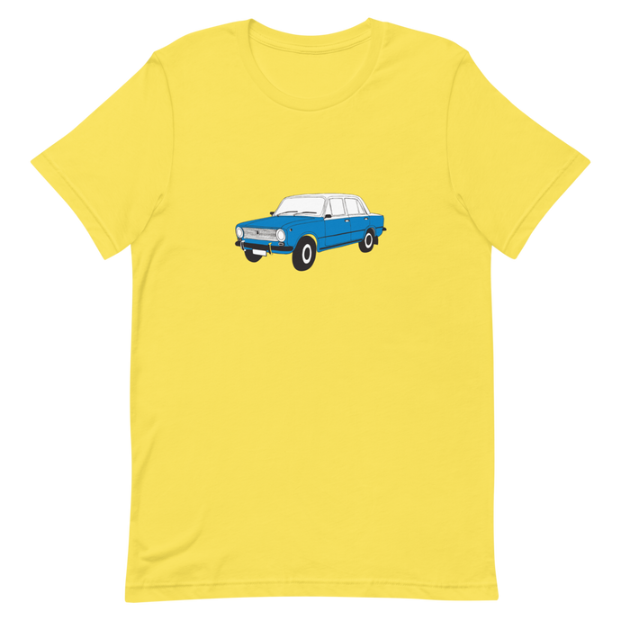 The Blue Donkey (Lada Taxi) Unisex Tee Yellow