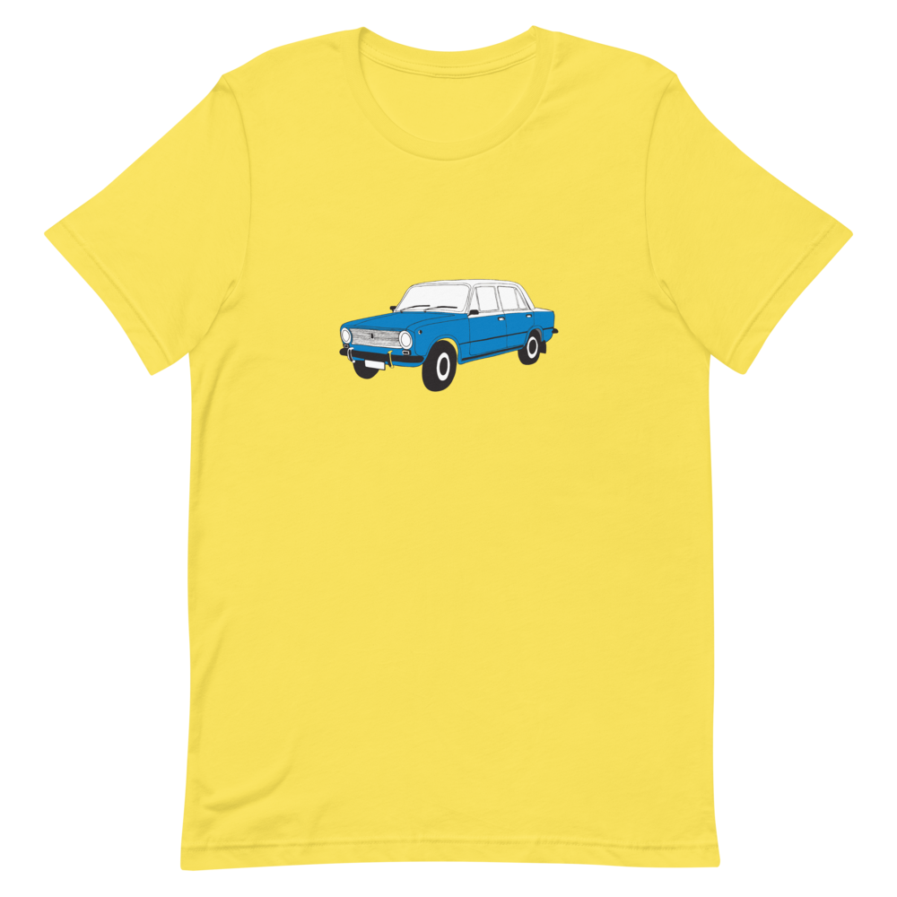 The Blue Donkey (Lada Taxi) Unisex Tee Yellow